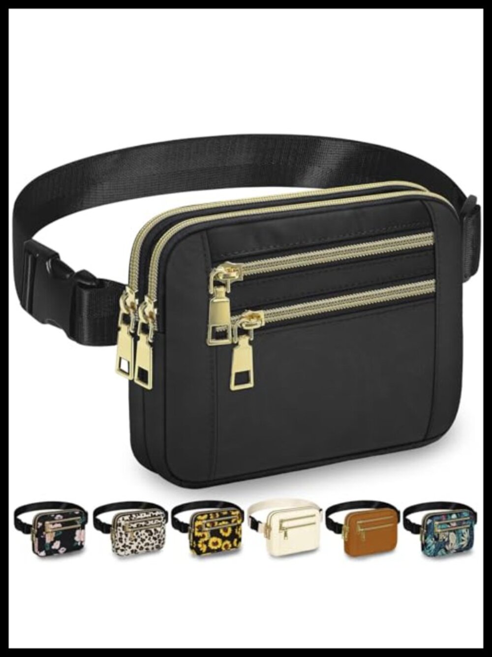 Water Resistant Polyester Fanny Pack Crossbody Belt Bag Waist Bag